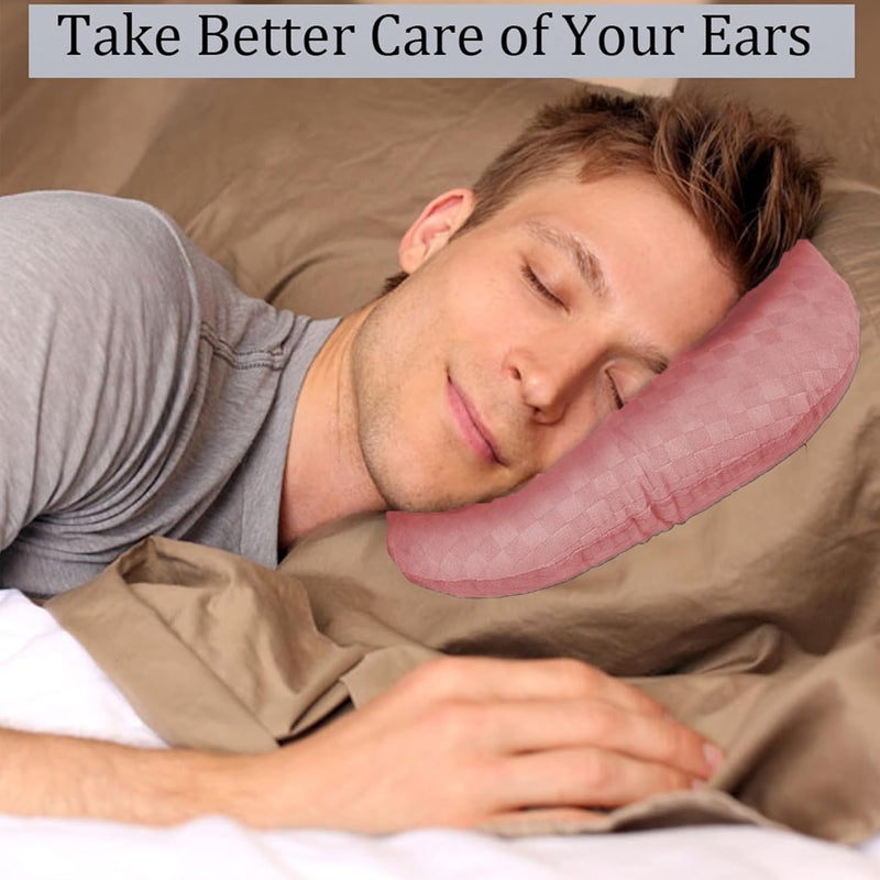 Wuronsa Ear Piercing Pillow for Side Sleepers, Pillow with an Ear Hole for CNH and Ear Pain Ear Inflammation Pressure Sores, O-Shaped Side Sleeping Pillow, Ear Guard Pillow (Light Pink) - Image 5